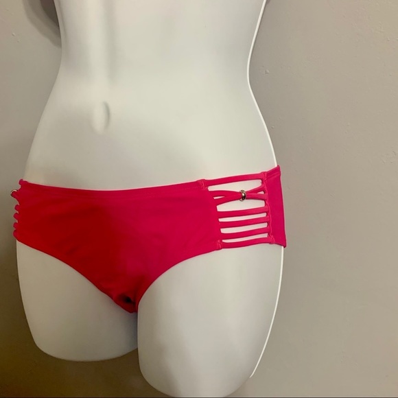 34C / Small Aerie Pink w/ Gold Beads Bikini Set - Picture 4 of 4